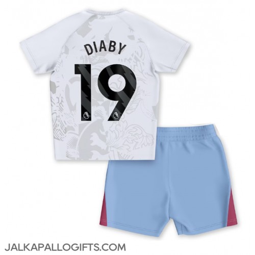Aston Villa Moussa Diaby #19 Vieras Peliasu Lasten 2023-24 Lyhythihainen (+ Lyhyet housut)